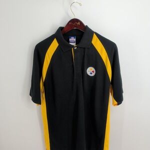VTG 90s Pittsburgh‎ Steelers NFL Team Apparel Reebok Mens  Polo Shirt Size M